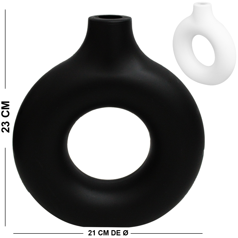VASO DE PLASTICO REDONDO BLACK / WHITE 23X21CM DE Ø