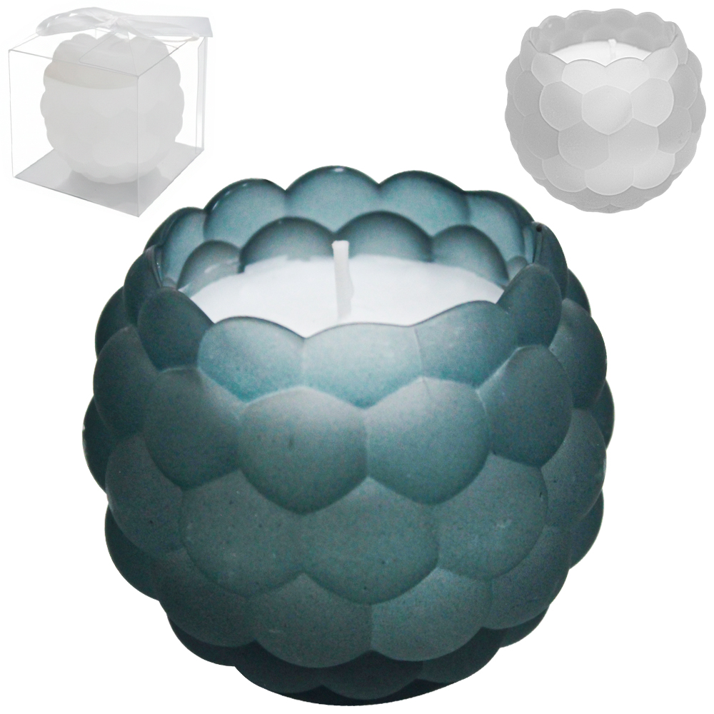 VELA DECORATIVA CASTICAL DE VIDRO REDONDO 6,5X8CM DE Ø