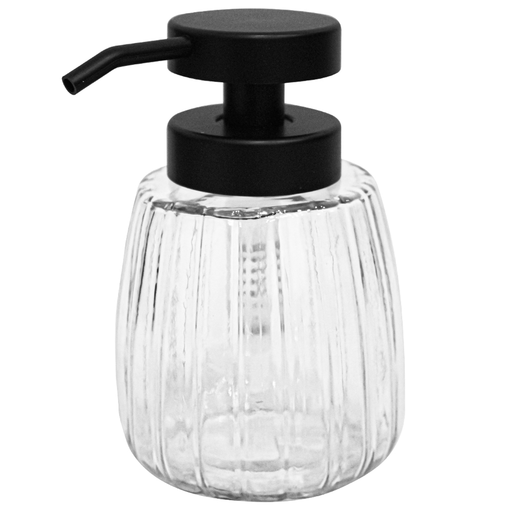 PORTA SABONETE LIQUIDO DE VIDRO REDONDO 420ML