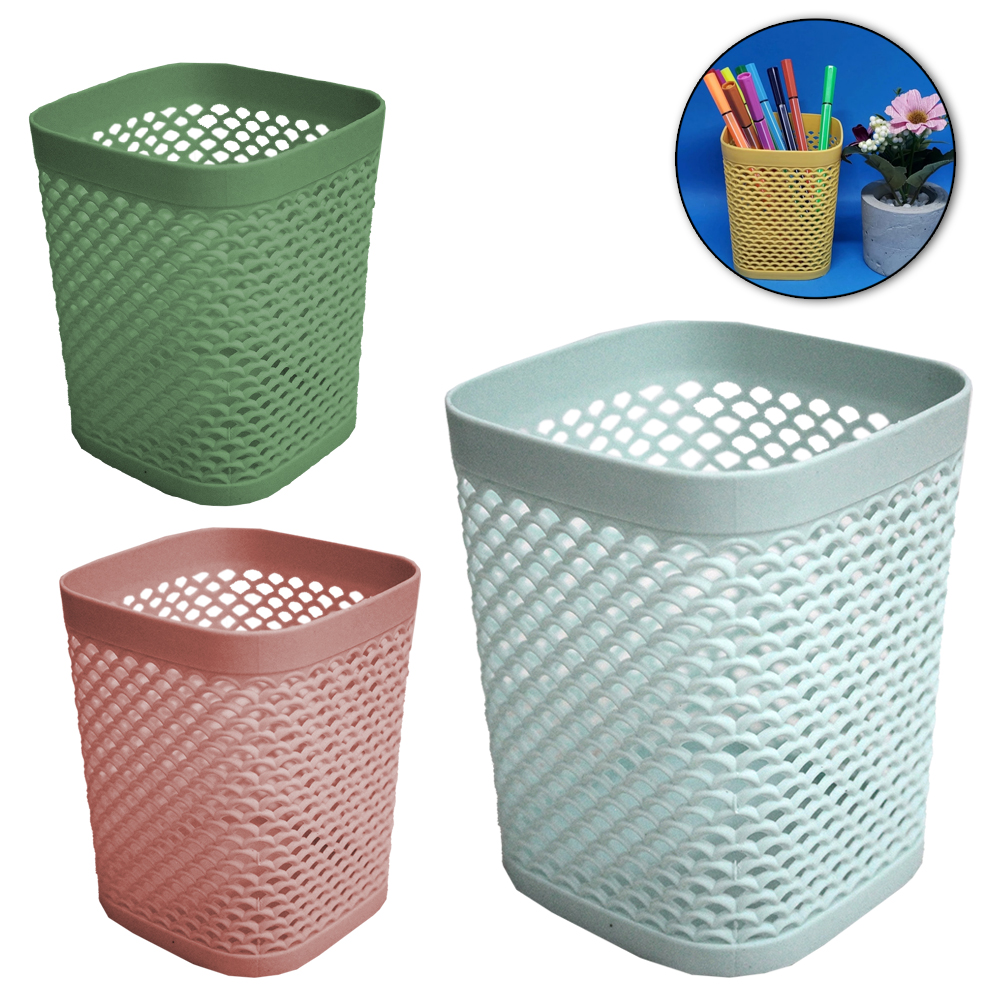 CESTO ORGANIZADOR DE PLASTICO QUADRADO VAZADO 11X9CM