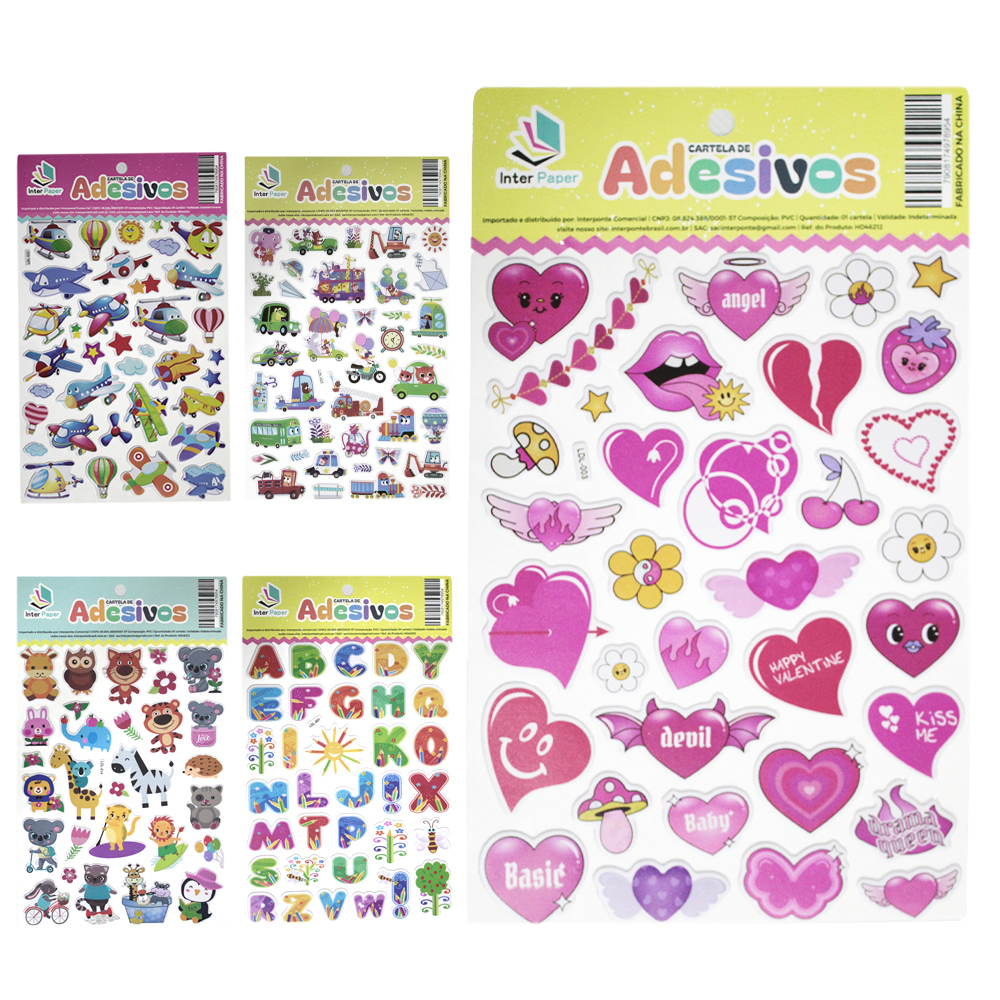 CARTELA DE ADESIVOS DECORATIVO INTER PAPER