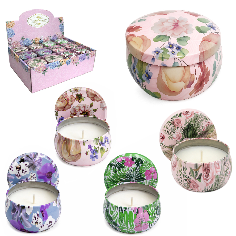 VELA DECORATIVA AROMATICA POTE DE METAL REDONDO BOJUDO 4X6CM DE Ø DP PLAY