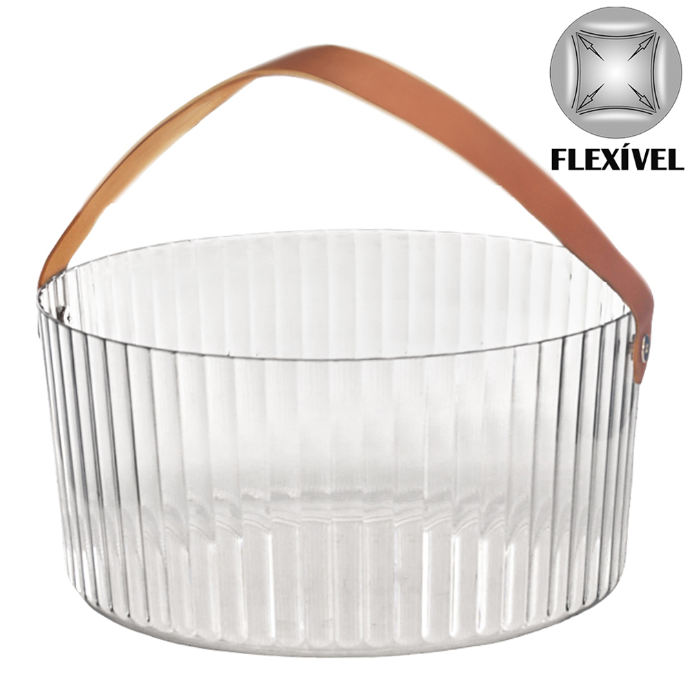 BALDE DE GELO DE PLASTICO PET FLEXIVEL COM ALCA LACUNA 