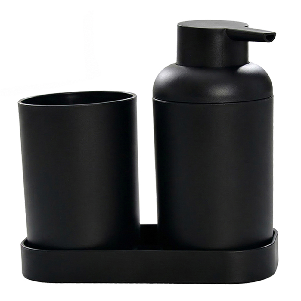 JOGO PARA BANHEIRO DE PLASTICO PRESTIGE PRETO COM 3 PECAS 