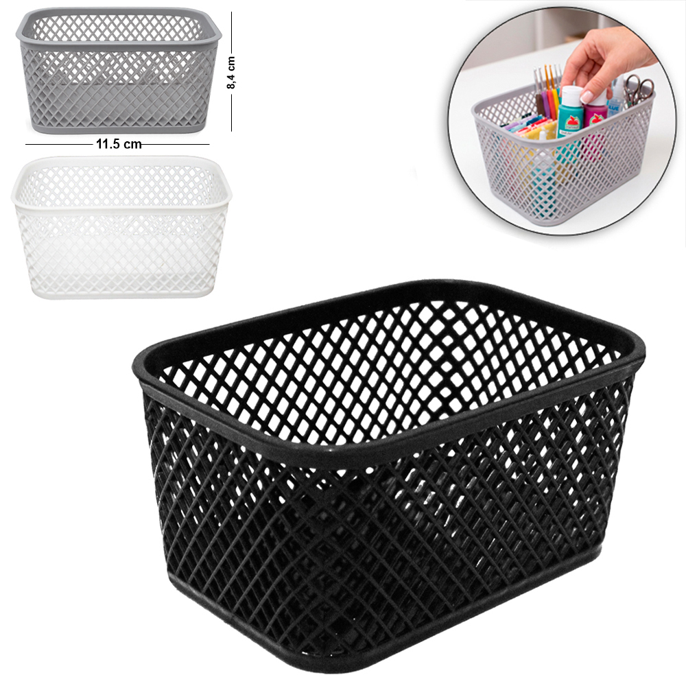 CESTO ORGANIZADOR PORTA TRECO DE PLASTICO RETANGULAR VAZADO STORAGE BASKETS 11,9X8,4X5,9CM