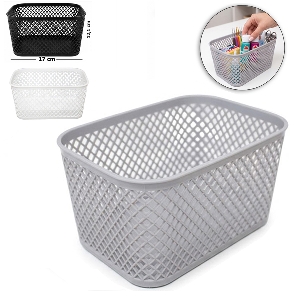 CESTO ORGANIZADOR PORTA TRECO DE PLASTICO RETANGULAR VAZADO STORAGE BASKETS 17X12,1X9,1CM