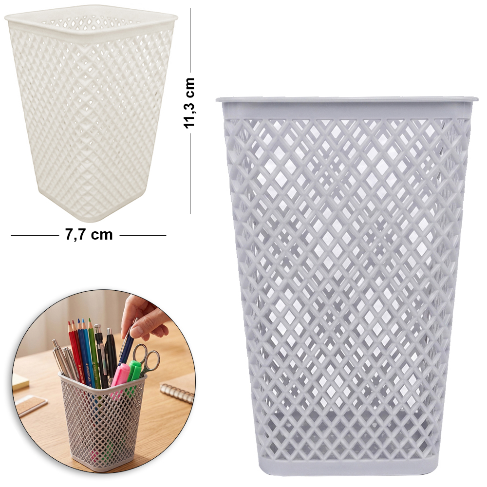 CESTO ORGANIZADOR PORTA TRECO DE PLASTICO QUADRADO VAZADO STORAGE BASKETS 11,3X7,7CM