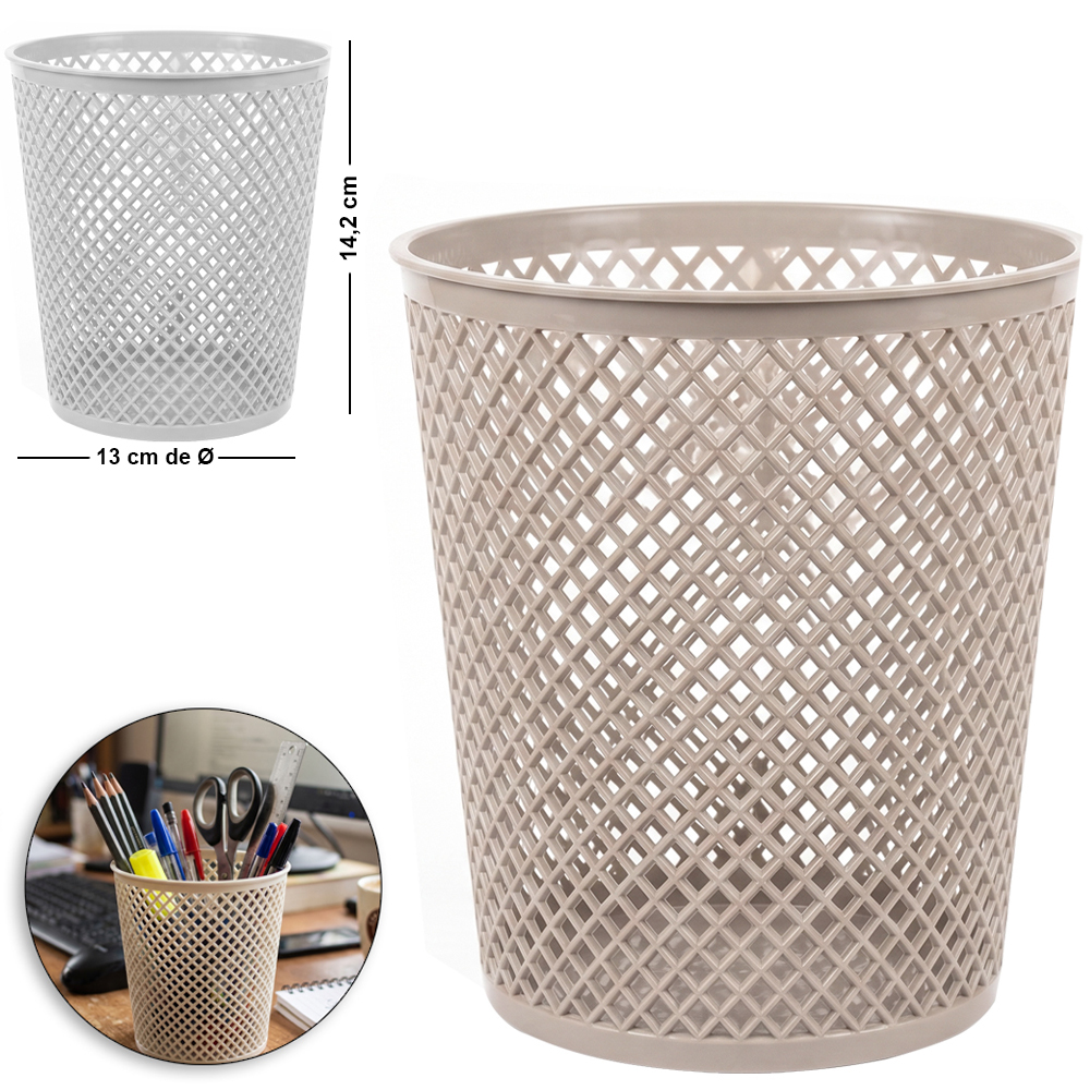 CESTO ORGANIZADOR PORTA TRECO DE PLASTICO REDONDO VAZADO STORAGE BASKETS 14,2X13CM DE Ø