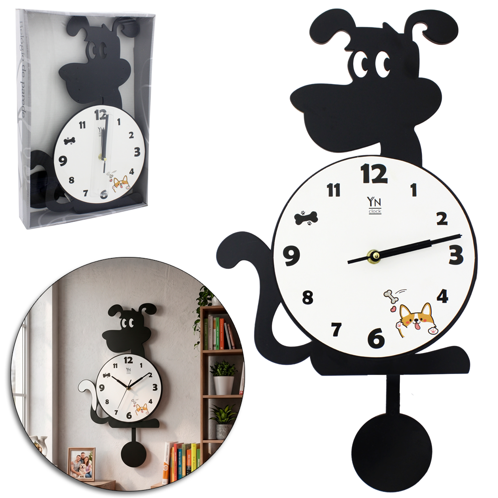 RELOGIO DE PAREDE CACHORRO 49X25CM