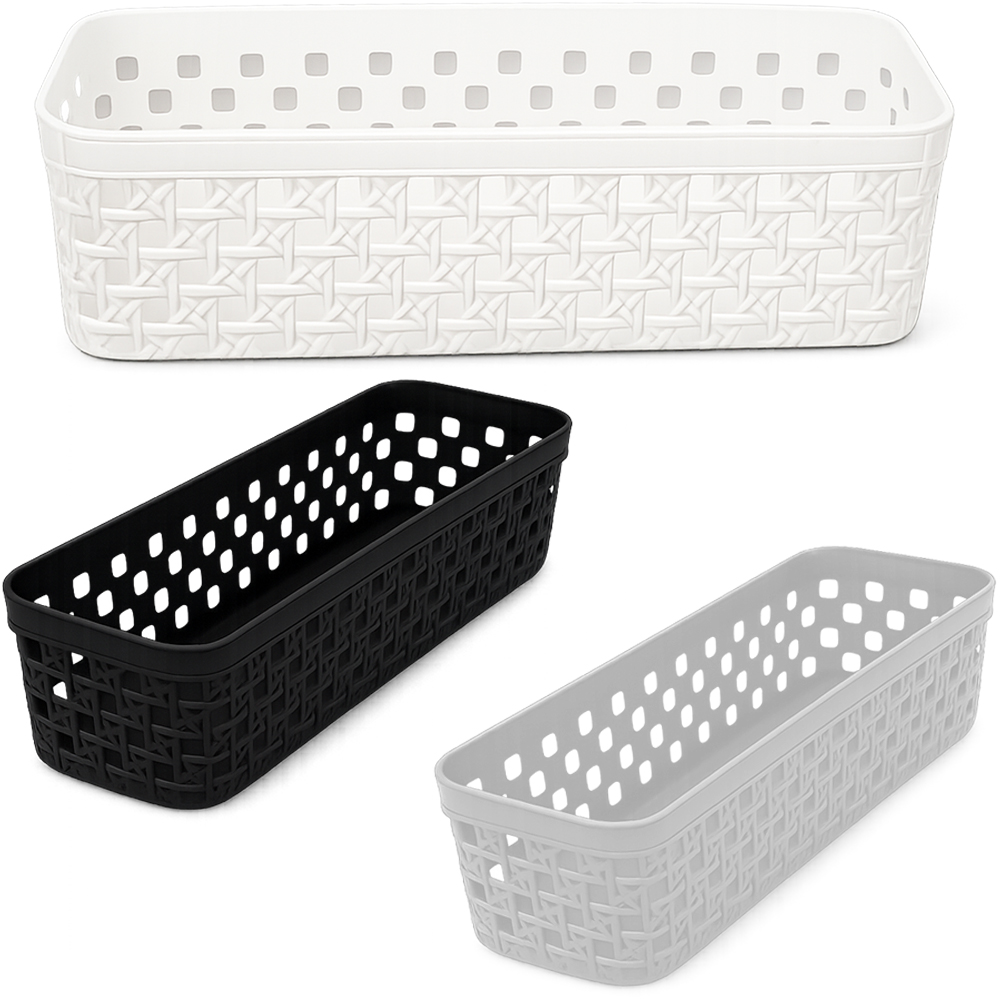 CESTO ORGANIZADOR DE PLASTICO RETANGULAR VAZADO 25,5X8,5X6CM