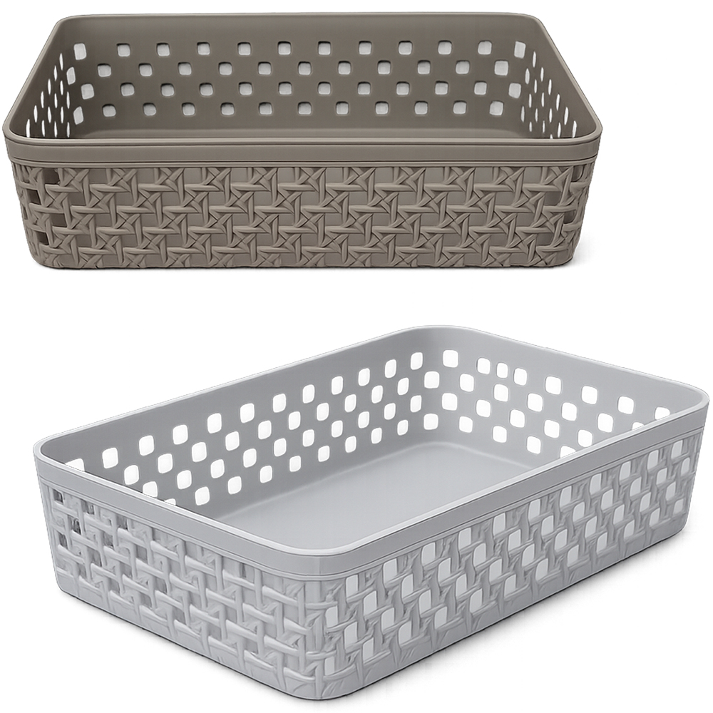 CESTO ORGANIZADOR DE PLASTICO RETANGULAR VAZADO 25,8X17,5X6,6CM