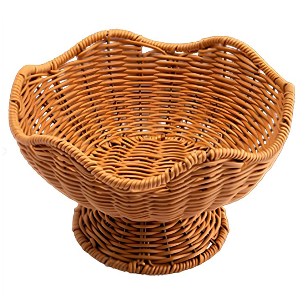 CESTA FRUTEIRA DE PLASTICO TIPO VIME REDONDA COM PE 14,5X24CM DE Ø 