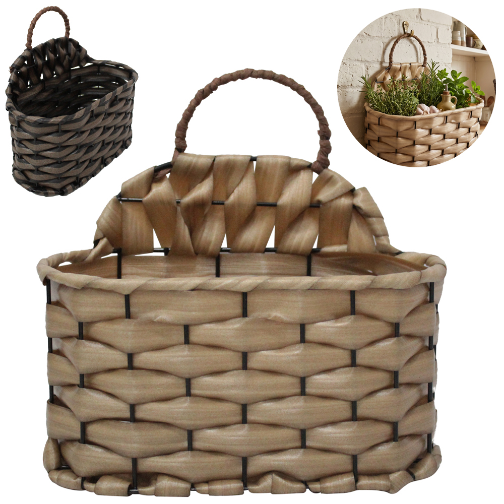 CESTO ORGANIZADOR DE PLASTICO TIPO VIME OVAL COM ALCA 19X10CM