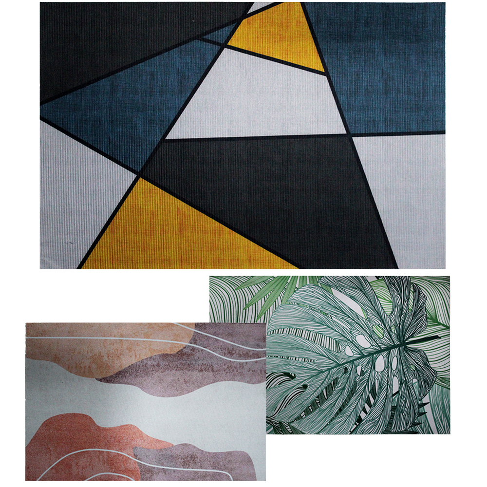 TAPETE DE PISO DE POLIESTER RETANGULAR ANTIDERRAPANTE 59X39CM
