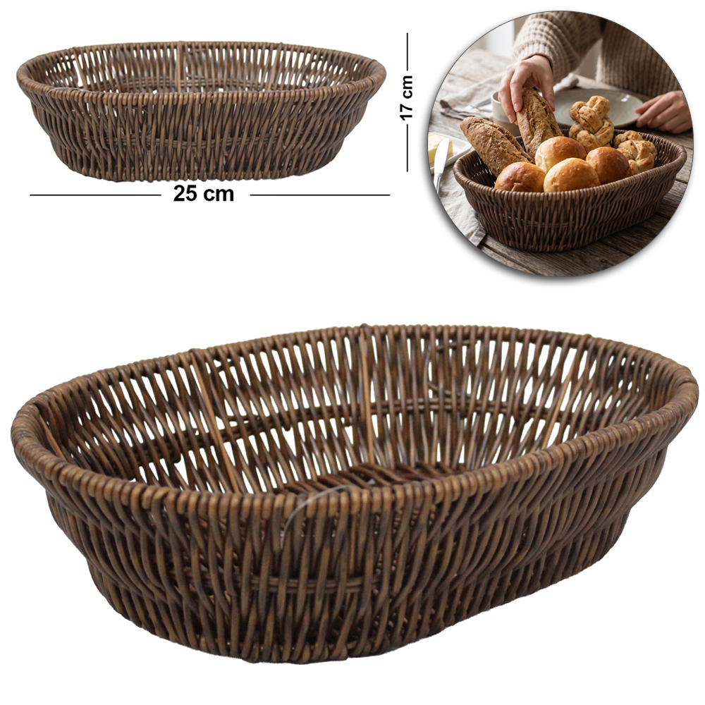 CESTA DE PLASTICO TIPO VIME OVAL 25X17X7CM