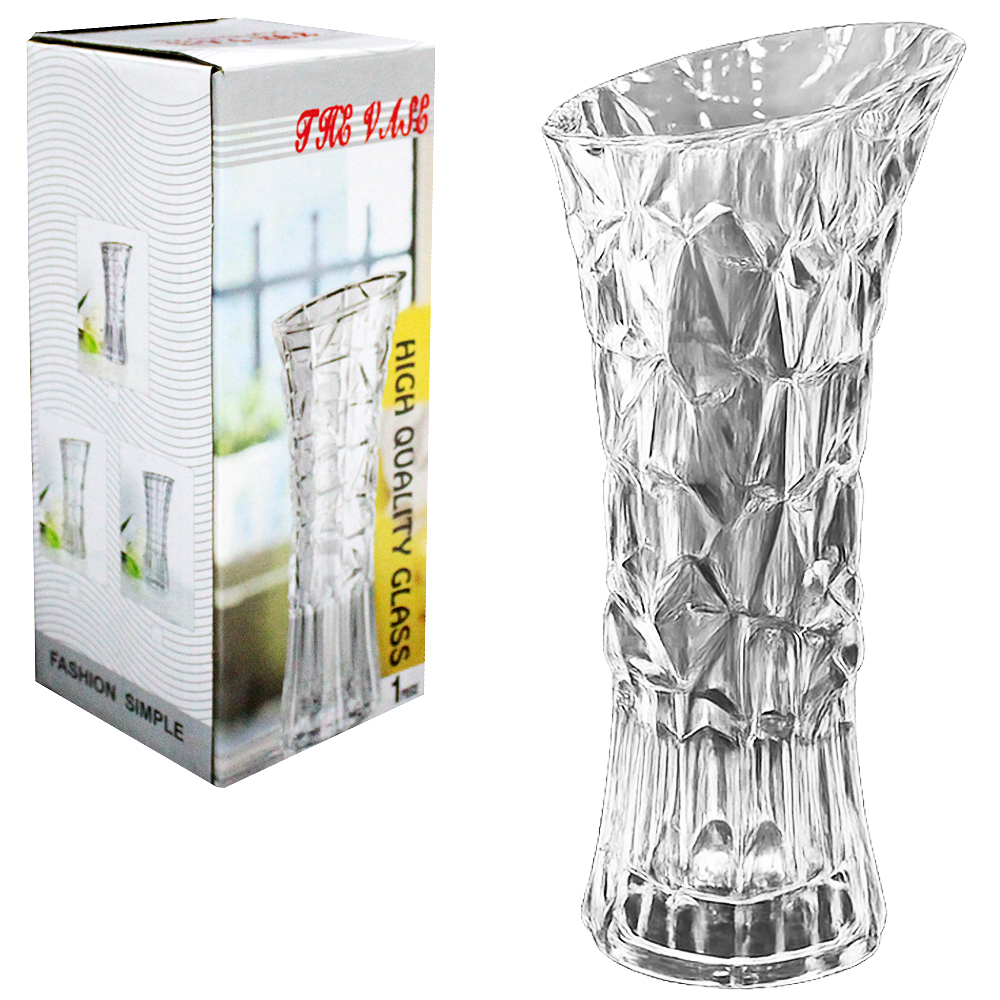 VASO DE VIDRO REDONDO HIGH QUALITY GLASS 24,5X10CM DE Ø 