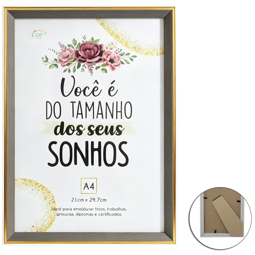 QUADRO PARA DIPLOMAS / CERTIFICADOS A4 DE PLASTICO TMD 29,7X21CM