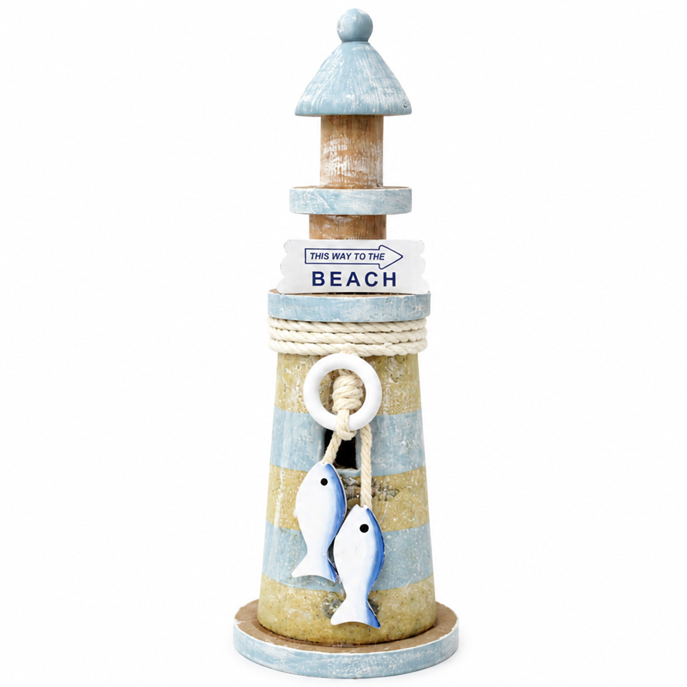 ENFEITE DE MADEIRA FAROL 21,5X7,5CM DE Ø