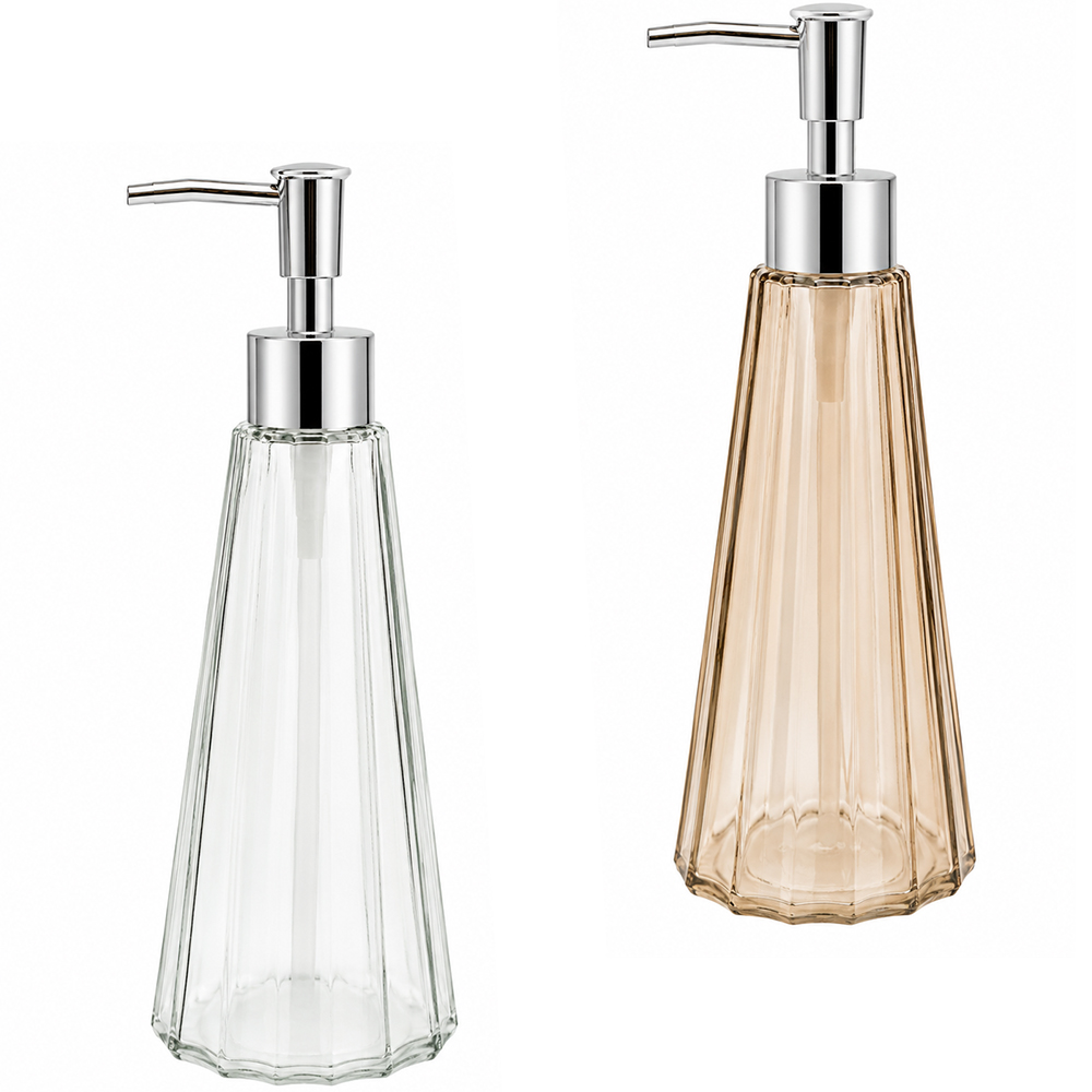 PORTA SABONETE LIQUIDO DE VIDRO REDONDO NEX COOK TRANSCOLOR 300ML