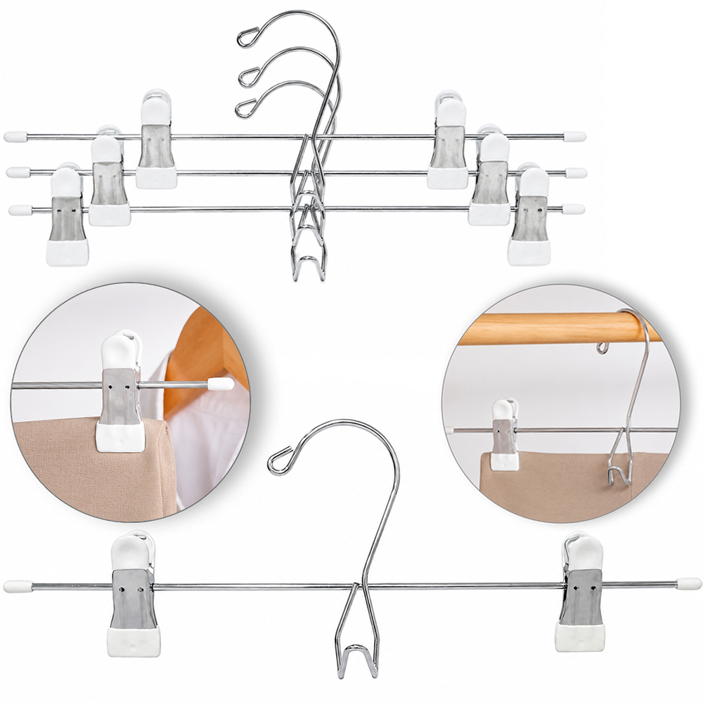 CABIDE ROUPA COM GANCHO + PRESILHA DE METAL NEX HOME COM 3 PECAS 31,5X11,5X3CM