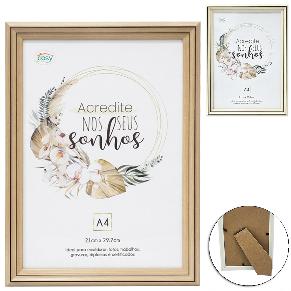QUADRO PARA DIPLOMAS / CERTIFICADOS A4 DE PLASTICO TMD 29,7X21CM