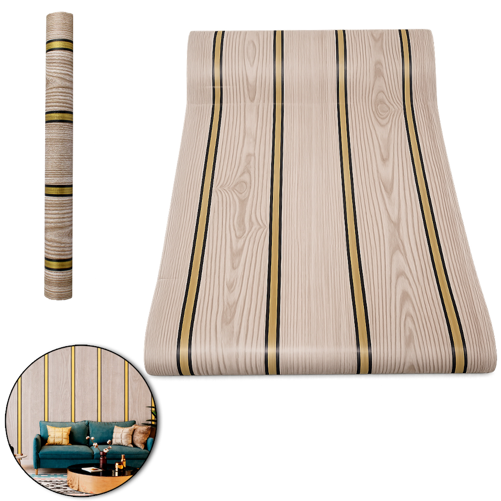 PAPEL DE PAREDE ROLO AUTOADESIVO LAMINADO MADEIRA 45CMX5M
