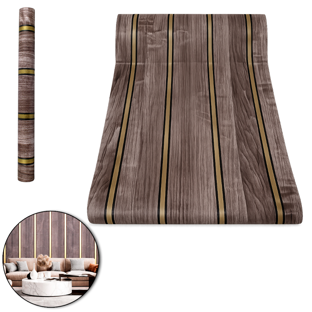 PAPEL DE PAREDE ROLO AUTOADESIVO LAMINADO MADEIRA 45CMX5M