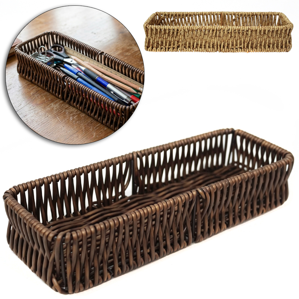 CESTO ORGANIZADOR DE PLASTICO TIPO VIME RETANGULAR 23X8X4CM