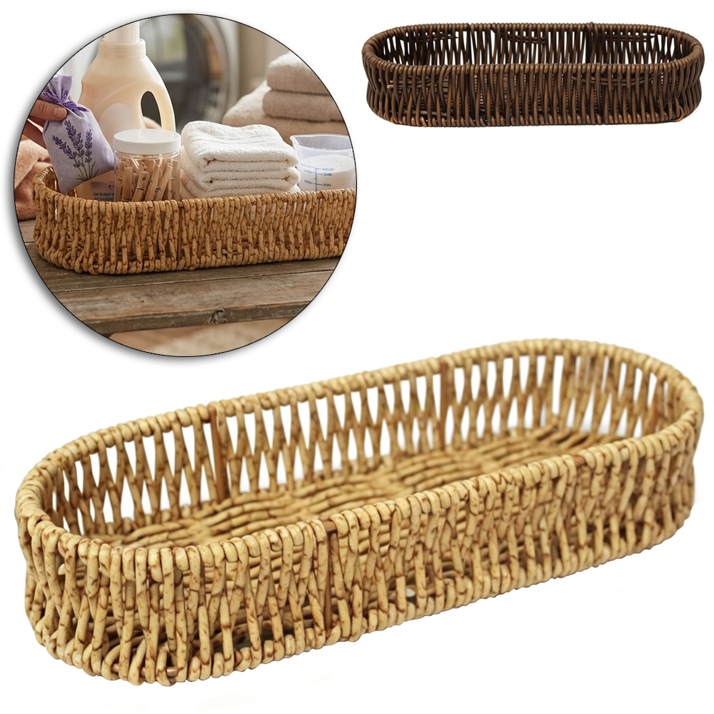 CESTO ORGANIZADOR DE PLASTICO TIPO VIME OVAL 24X9X4CM