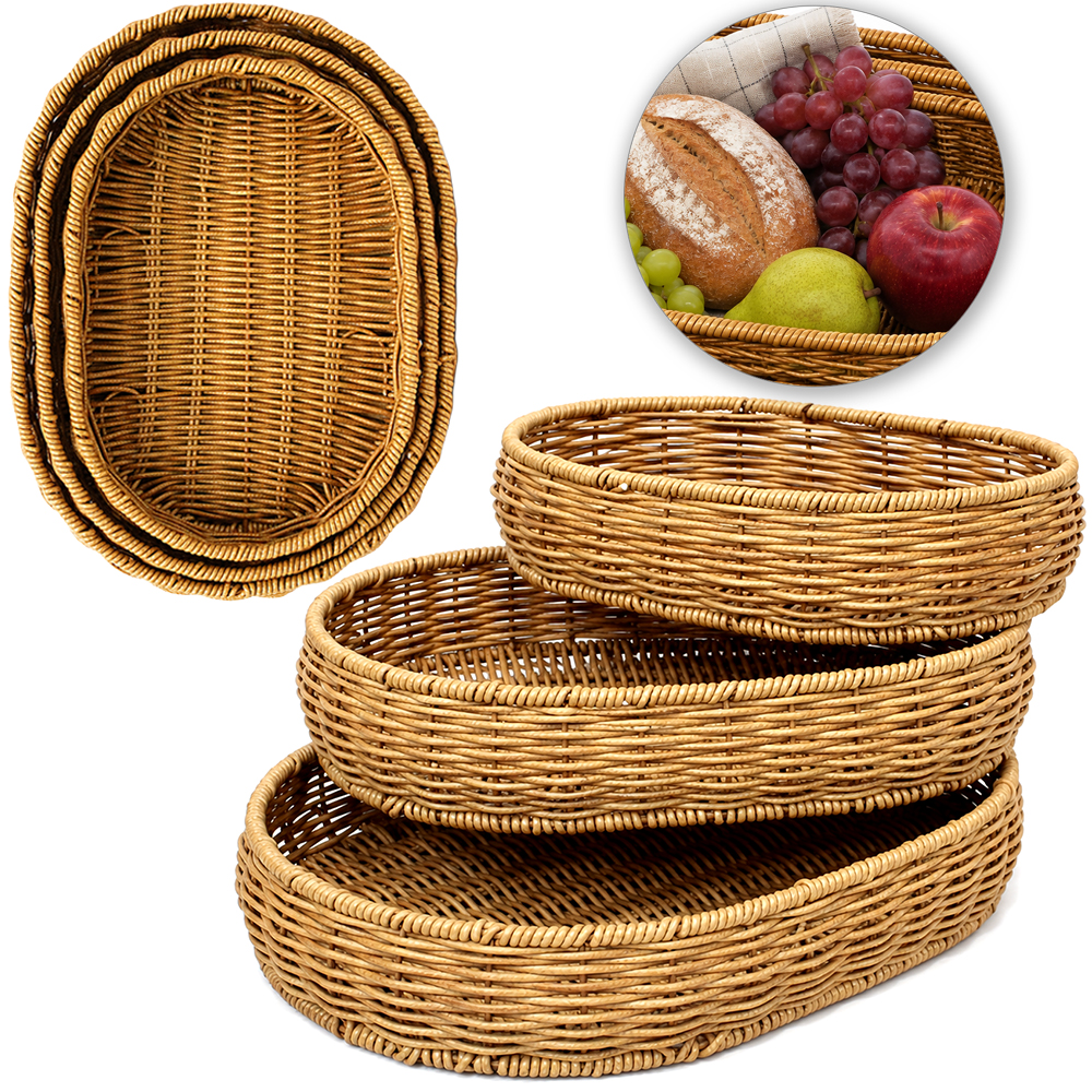 CESTA DE PLASTICO TIPO VIME OVAL 3 PECAS 