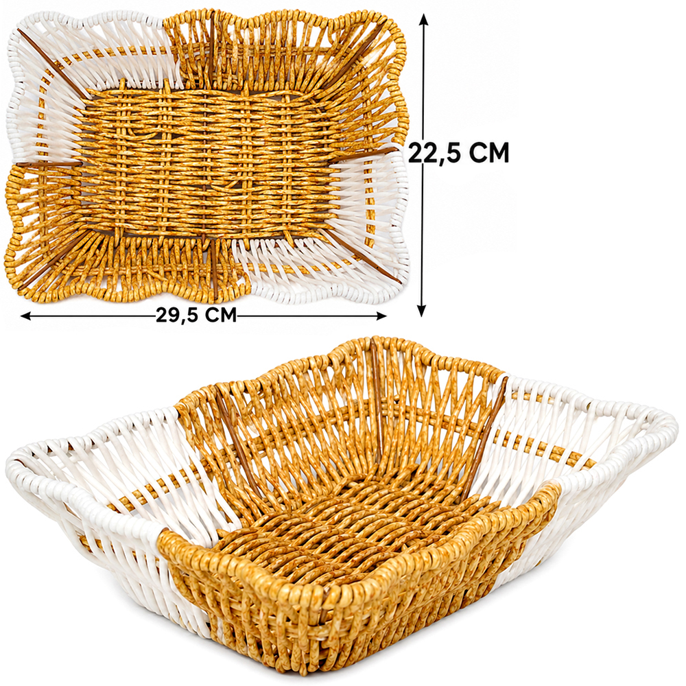 CESTA DE PLASTICO TIPO VIME RETANGULAR 26X20,5X7CM