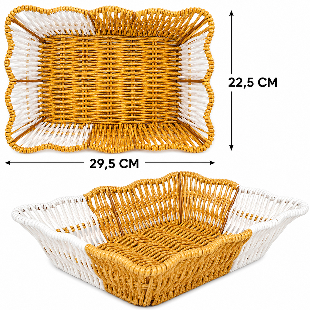 CESTA DE PLASTICO TIPO VIME RETANGULAR 29,5X22,5X7CM