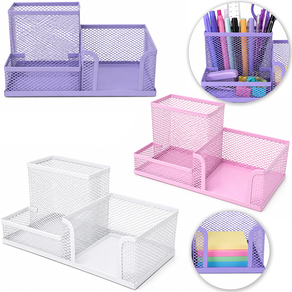 ORGANIZADOR MESA / PORTA CANETA / LAPIS / CLIPS E PAPEL ARAMADO 20,5X10,5X10CM