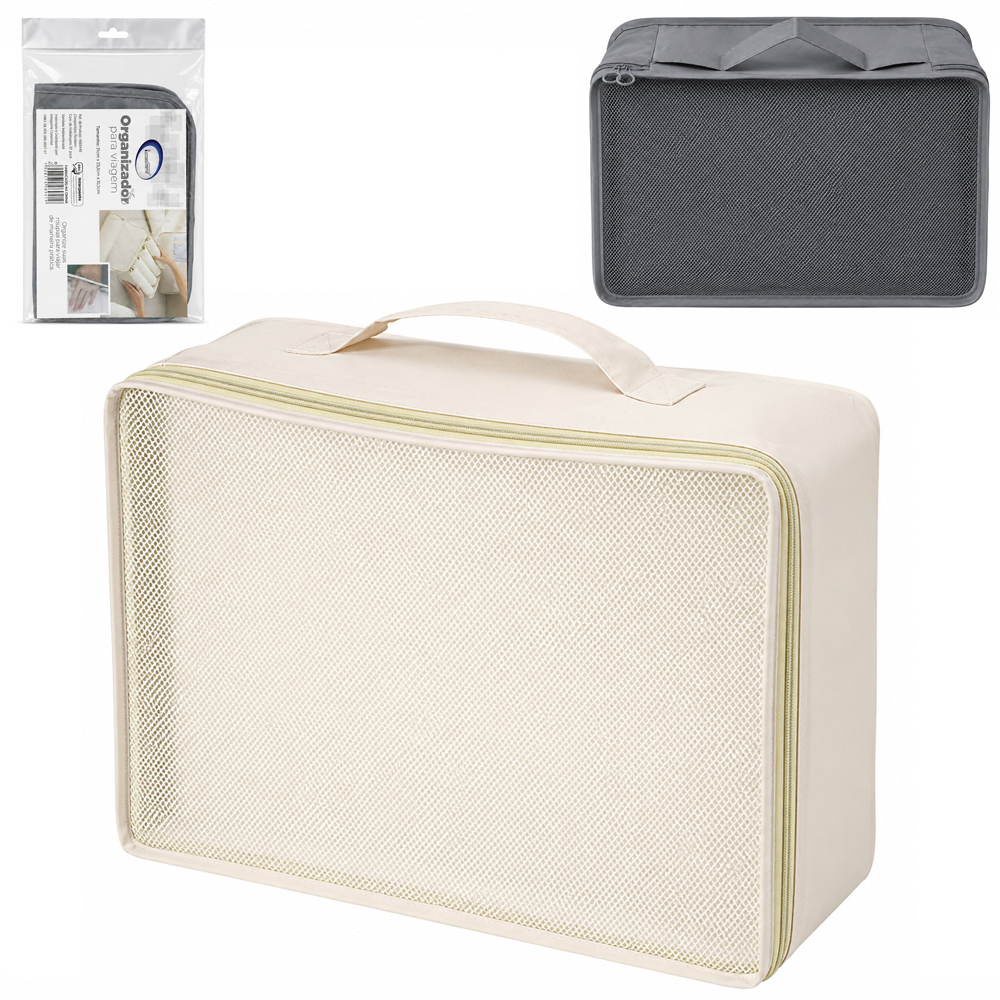 ORGANIZADOR DE POLIESTER PARA VIAGEM COM ZIPER 31X23,5X10,5CM