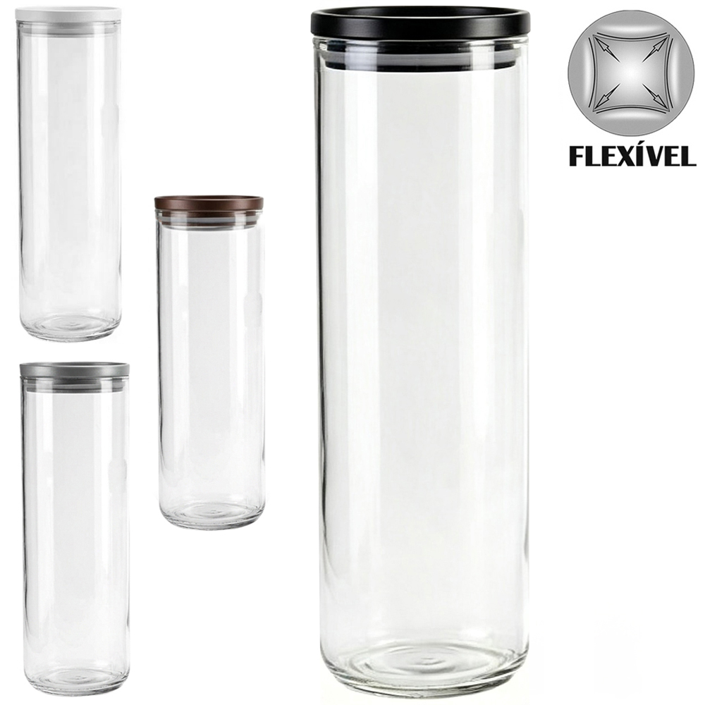 ORGANIZADOR DE PLASTICO PET FLEXIVEL REDONDO COM TAMPA HERMETICA 2L