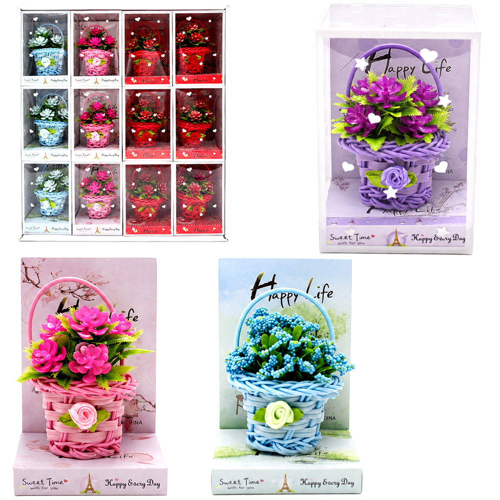 ENFEITE DECORATIVO FLOR PERMANENTE NA CAIXA PVC 11X7,5X6,5CM