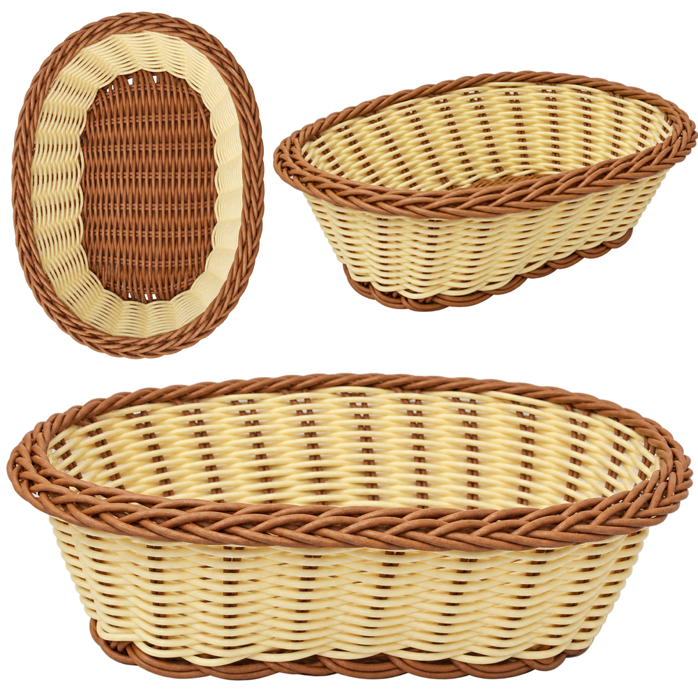 CESTA DE PLASTICO TIPO VIME OVAL STIL DECOR 24X17X6CM