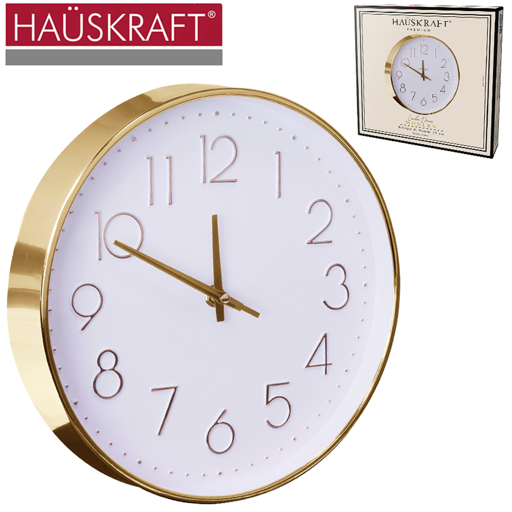 RELOGIO DE PAREDE REDONDO LINHA DECOR MODERN HAUSKRAFT PREMIUM 25CM DE Ø