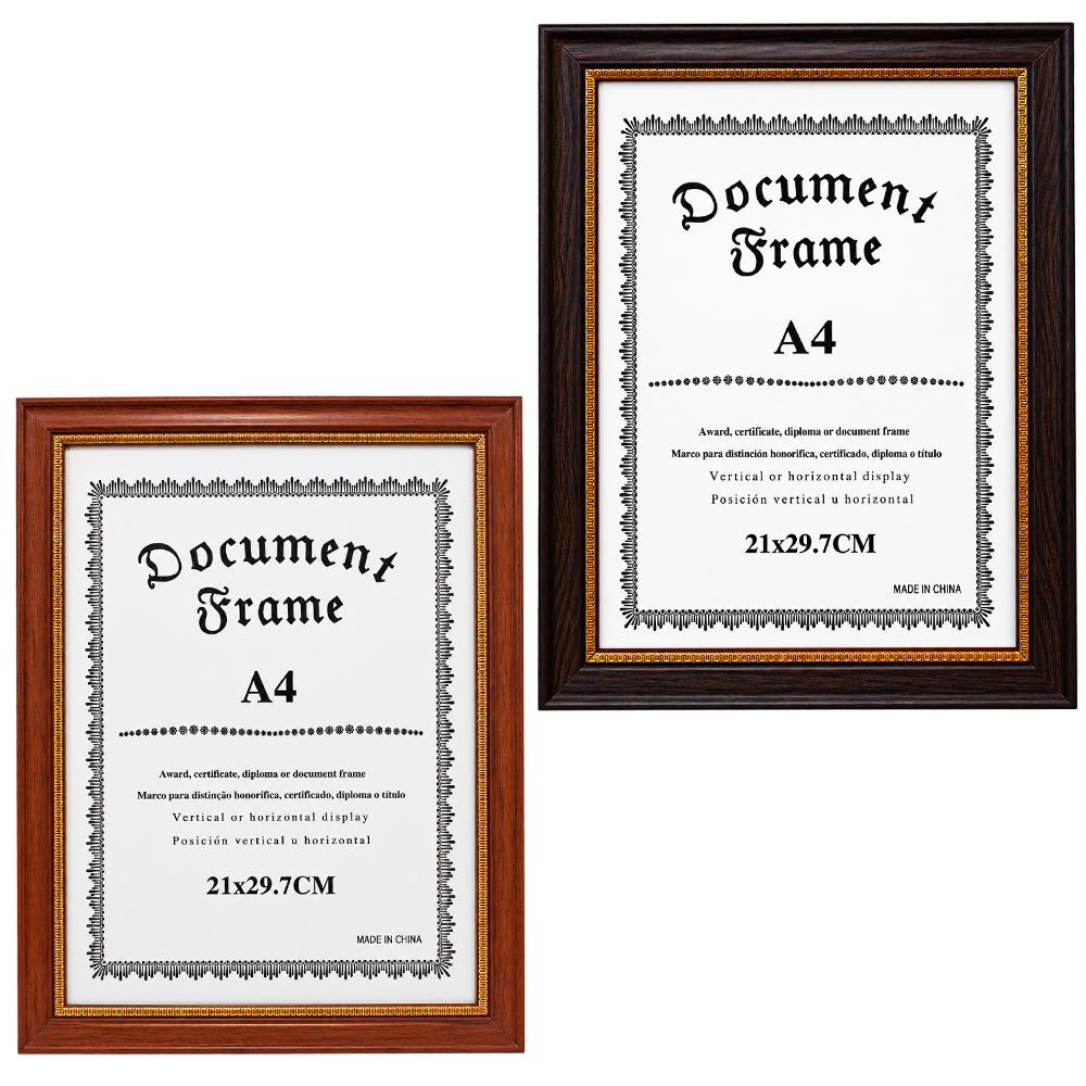 QUADRO P/DIPLOMAS / CERTIFICADOS A4 DE PLASTICO TMD 29,7X21CM 