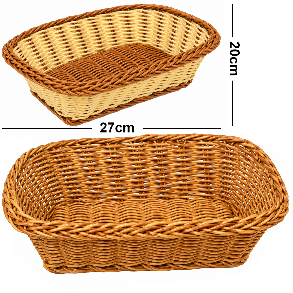 CESTA DE PLASTICO TIPO VIME RETANGULAR STIL DECOR M 27X20X7CM