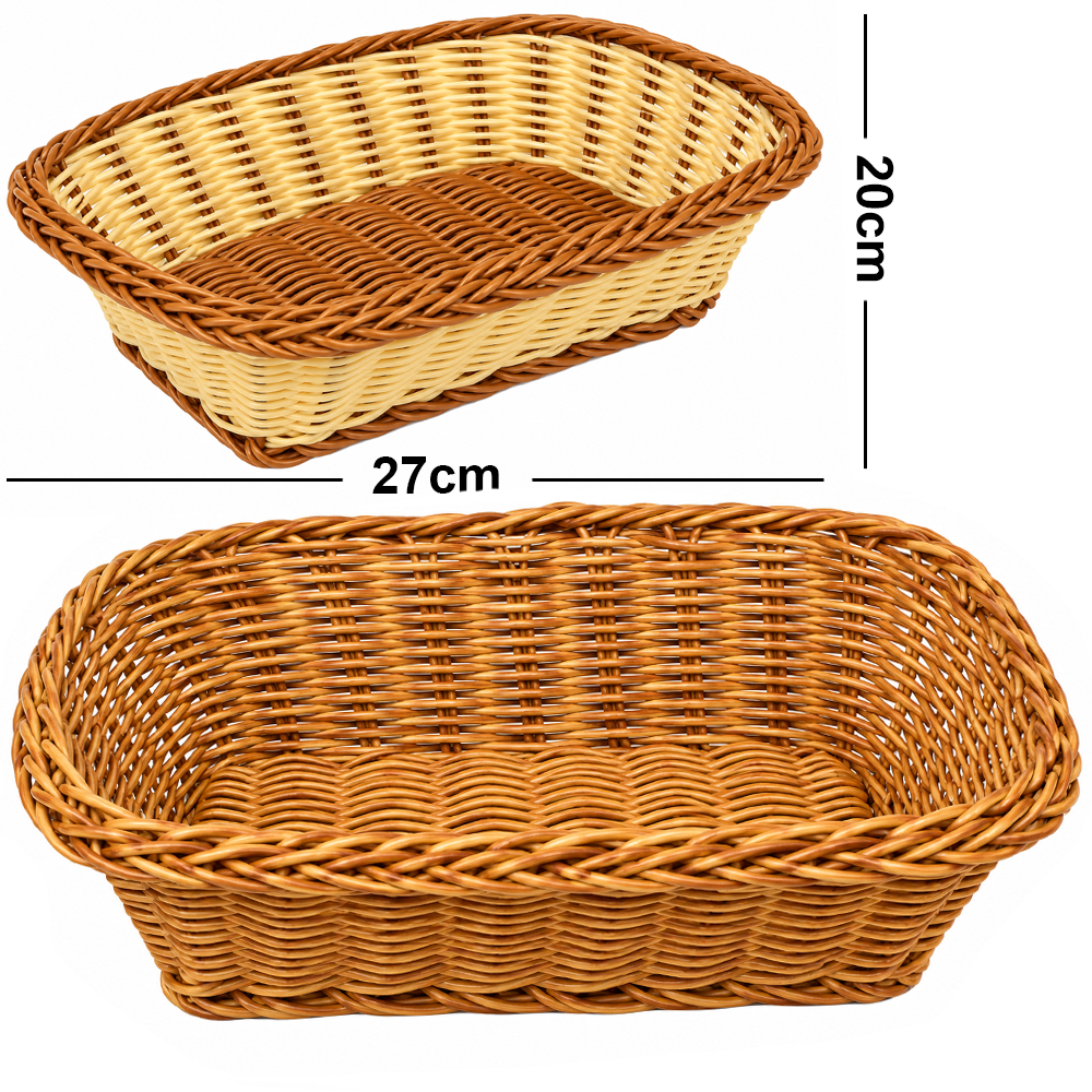 CESTA DE PLASTICO TIPO VIME OVAL STIL DECOR M 27X20X7CM