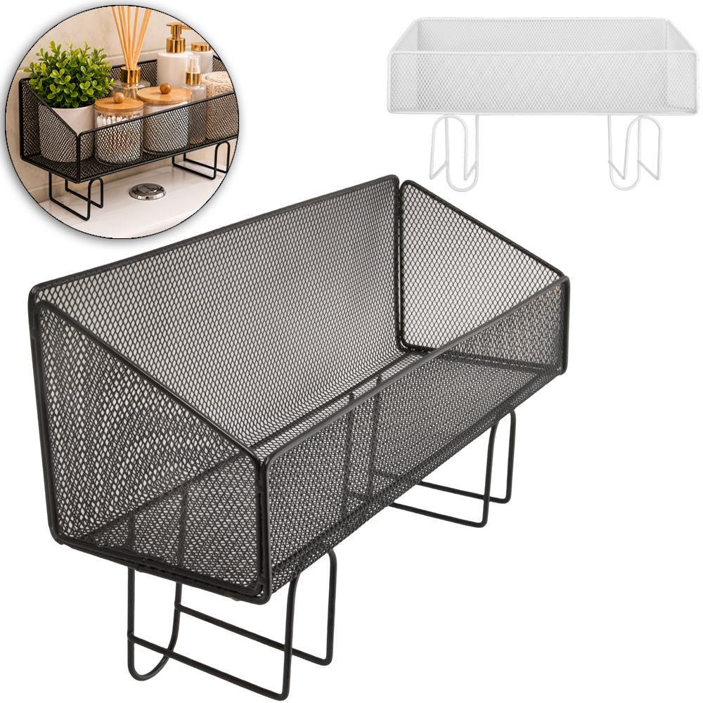 CESTO ORGANIZADOR ARAMADO RETANGULAR PARA CAIXA DE VASO SANITARIO BLACK 35X23,8X13CM