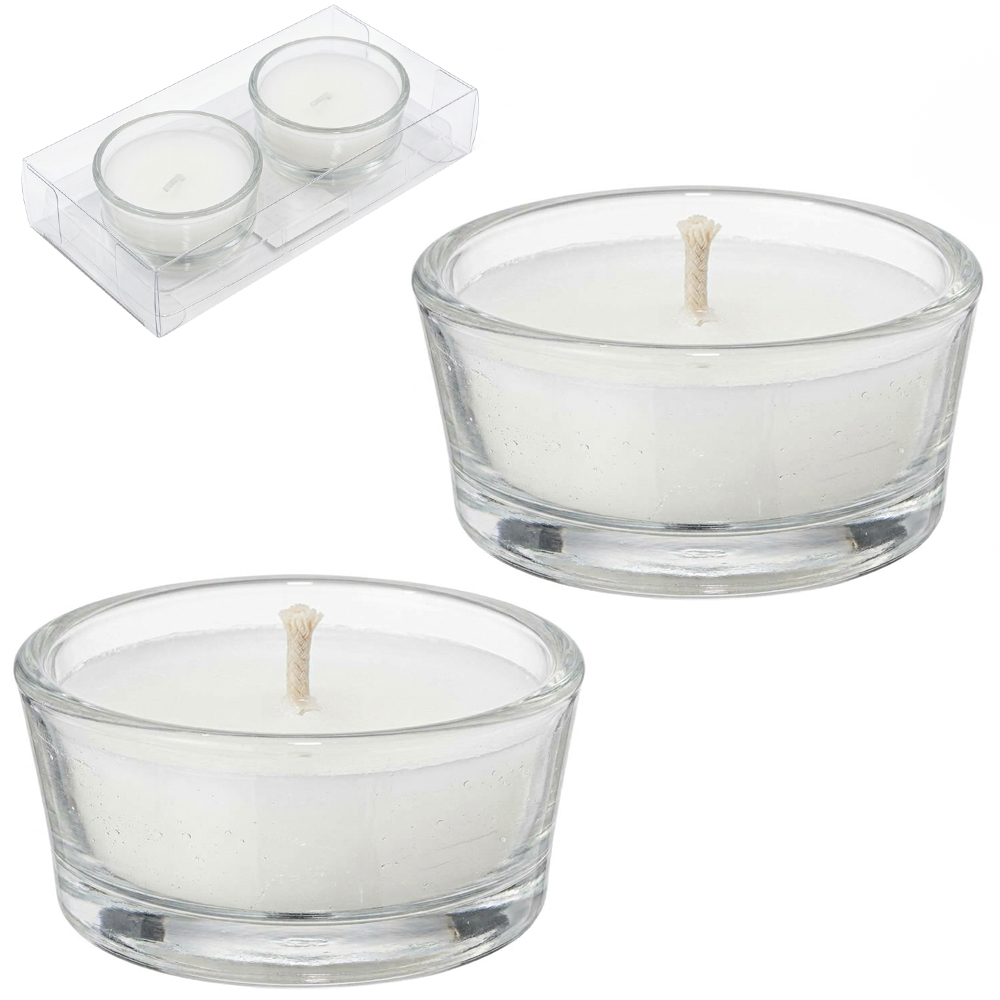 VELA DECORATIVA AROMATICA CASTICAL DE VIDRO REDONDO COM 2 PECAS 2,5X5CM DE Ø