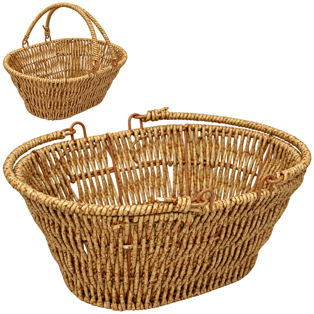 CESTO ORGANIZADOR DE PLASTICO TIPO VIME OVAL COM ALCA INOVA 25X18,5X11CM