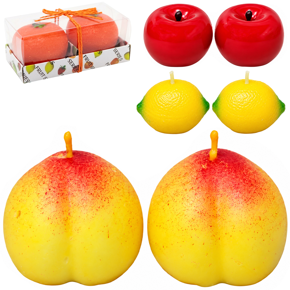 VELA DECORATIVA AROMATICA FRUTA COM 2 PECAS 