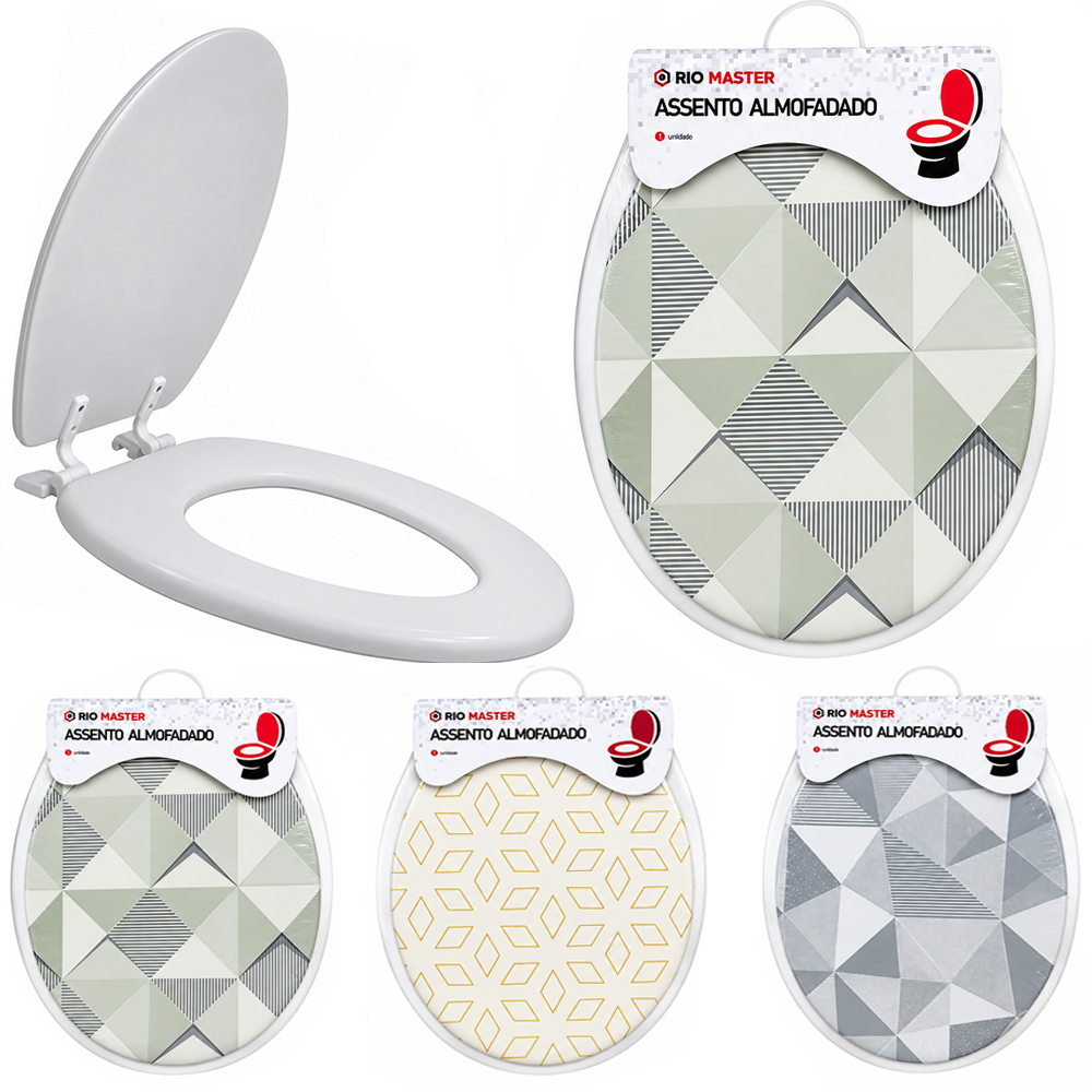 ASSENTO SANITARIO ALMOFADADO GEOMETRICO 41,5X36,5CM 