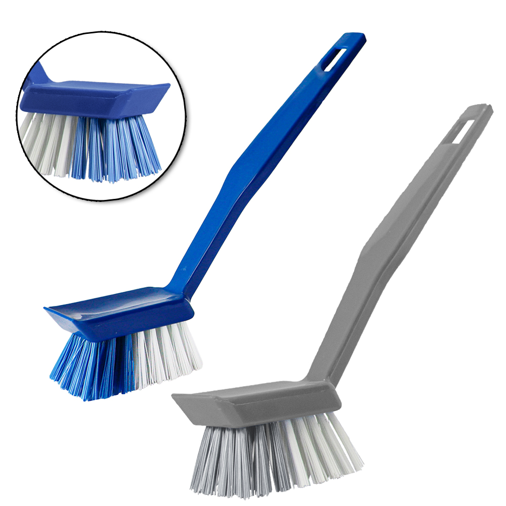 ESCOVA MULTIUSO RETANGULAR COM RASPADOR E CABO PLASTICO CLEAN TECH 22X2,5CM