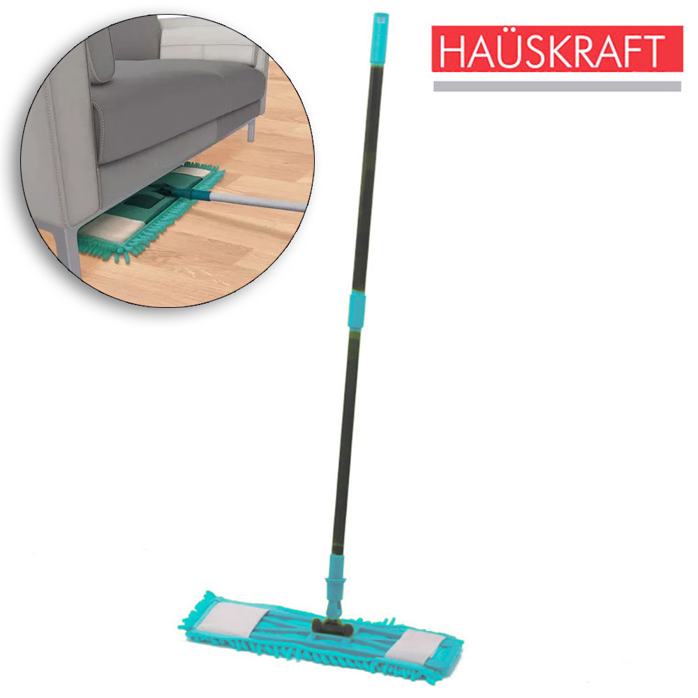 ESFREGAO MOP CHENILLE 360º CABO INOX EXTENSIVEL LIMPY BY HAUSKRAFT 120X42CM
