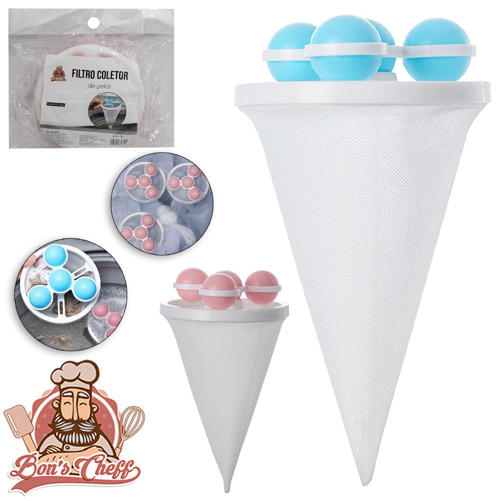 FILTRO COLETOR DE CABELOS / PELOS DE PLASTICO BOIA GIRATORIA 3 BOLAS PARA MAQUINA DE LAVAR 14X9CM