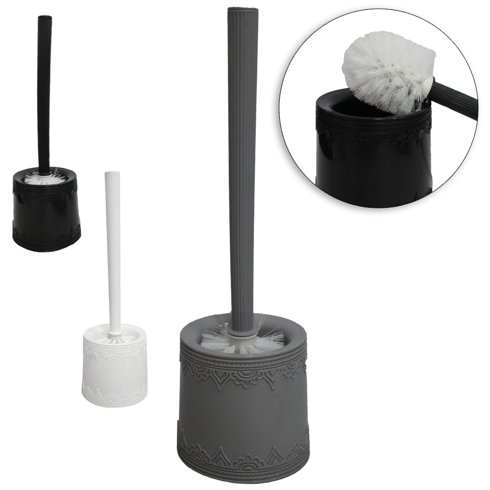 ESCOVA SANITARIA COM SUPORTE DE PLASTICO REDONDO CABO PLASTICO COLORS 40,5X12,5X11,5CM